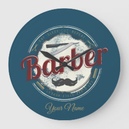 Reloj Redondo Grande Barber Vintage para peluquero estilista y peluquer
