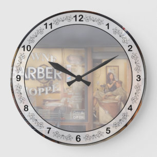 Reloj Redondo Grande Barbero - Cortándose el pelo