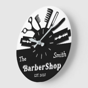 Reloj Redondo Grande Barbershop personalizado