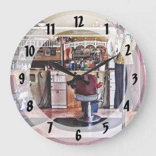 Reloj Redondo Grande Barbershop With Coat Rack