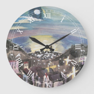 Reloj Redondo Grande Barcelona de Noche de Walter Gramatte