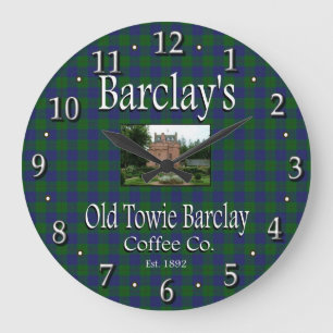 Reloj Redondo Grande Barclay's Old Towie Barclay Coffee Co. Wall Clock