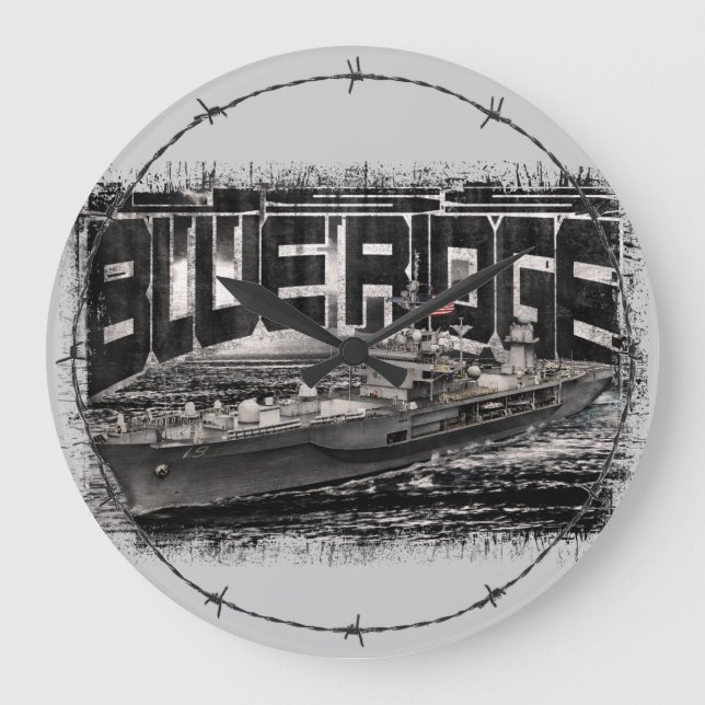 Reloj Redondo Grande Barco de mando Blue Ridge Acrylon Wall Clock (Anverso)