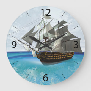 Reloj Redondo Grande Barco de Vela