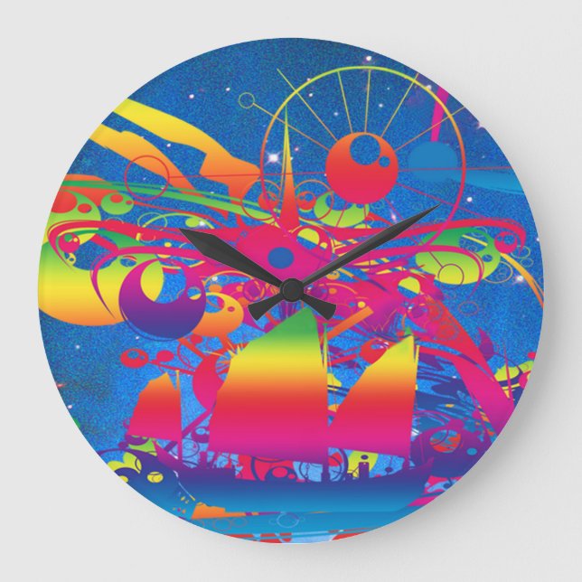 Reloj Redondo Grande Barco Estrella (Anverso)