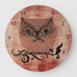 Reloj Redondo Grande Barn Owl Whimsical Country