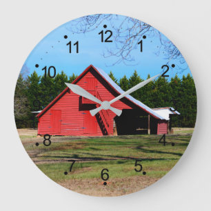 Reloj Redondo Grande Barn Rojo Sombra reloj grande
