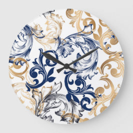 Reloj Redondo Grande Baroque-Style Retro Classic Pattern 