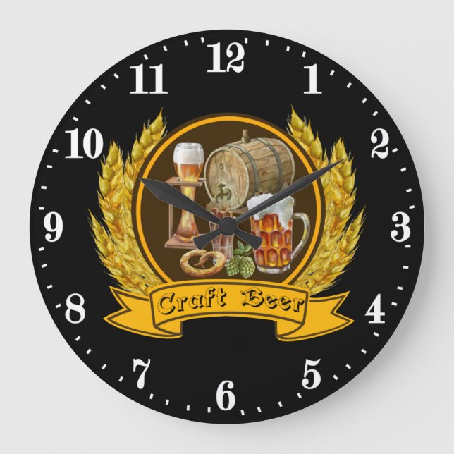 Reloj Redondo Grande barra de cerveza de arte fresco (Anverso)