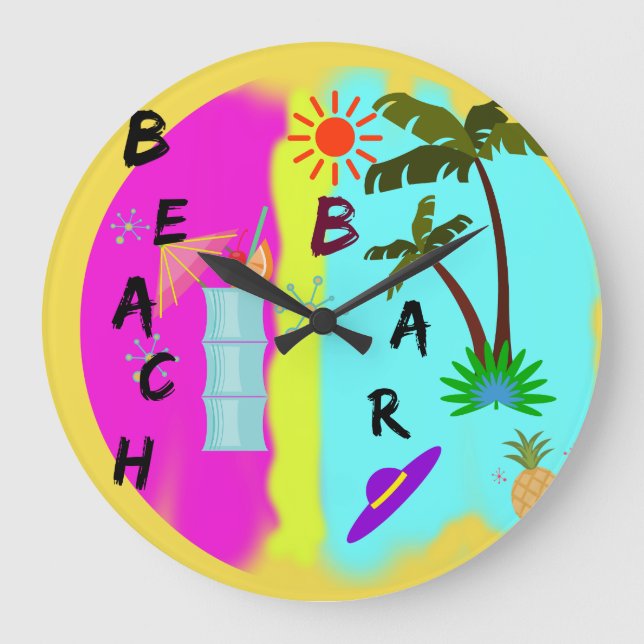 Reloj Redondo Grande Barra de la playa (Anverso)