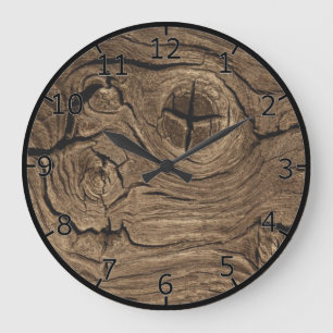Reloj Redondo Grande Barrera de madera