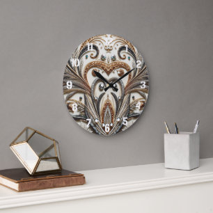 Reloj Redondo Grande Barroco glamuroso con Purpurina y piedras preciosa