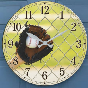 Reloj Redondo Grande Baseball Glove Vintage Catcher's Mitt Sports