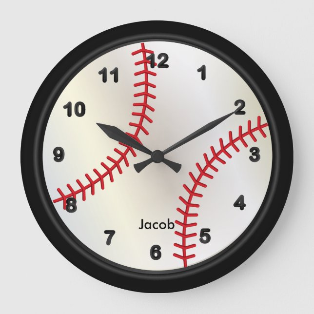 Reloj Redondo Grande Baseball Style (Anverso)