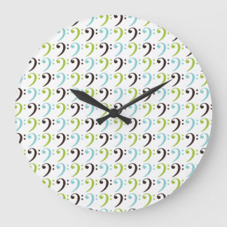 Reloj Redondo Grande Bass Clef Music Instrument Orchestra Band Gift