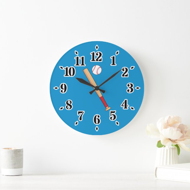 Reloj Redondo Grande Batalla de béisbol con bola (Hogar)