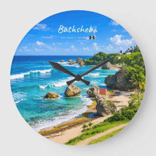 Reloj Redondo Grande Bathsheba, Barbados - Costa de Playa Tropical