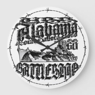 Reloj Redondo Grande Battleship Alabama Acrylic Wall Clock