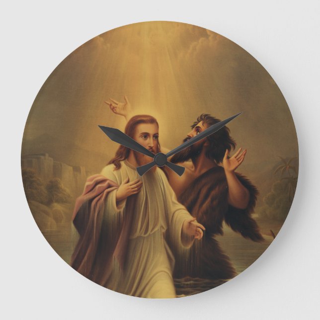 Reloj Redondo Grande Bautismo de Jesucristo (Anverso)