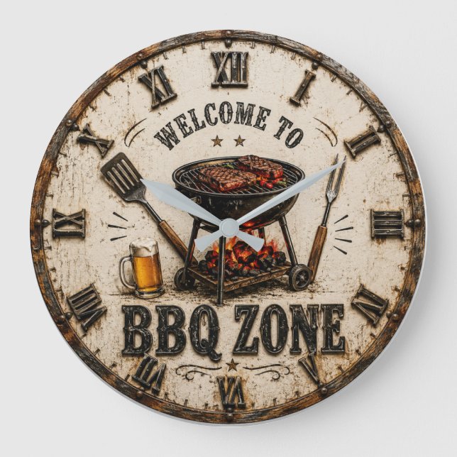 Reloj Redondo Grande BBQ Zone  Barbecue Grill (Anverso)