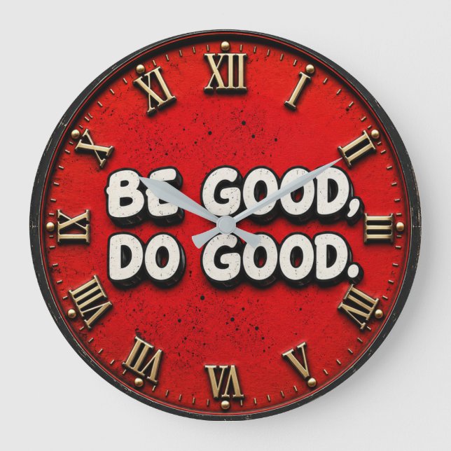 Reloj Redondo Grande Be Good Do Good Inspirational (Anverso)