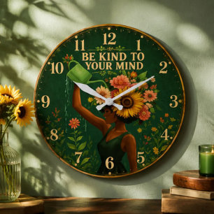 Reloj Redondo Grande Be Kind to Your Mind Floral 