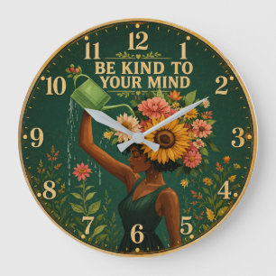 Reloj Redondo Grande Be Kind to Your Mind Floral