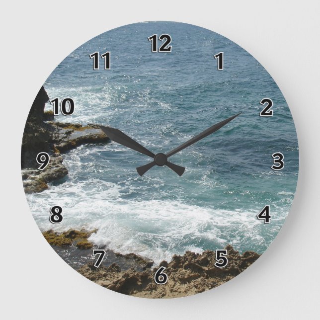 Reloj Redondo Grande Beach Meets Ocean (Anverso)