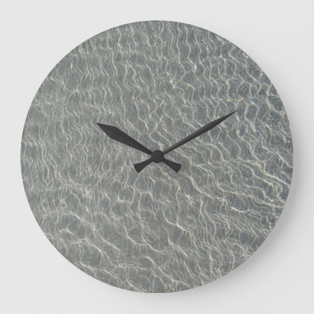 Reloj Redondo Grande Beach Ocean Water Ripples & Sand (Anverso)