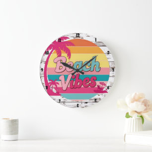 Reloj Redondo Grande Beach Vibes Sunset Clock Tropical