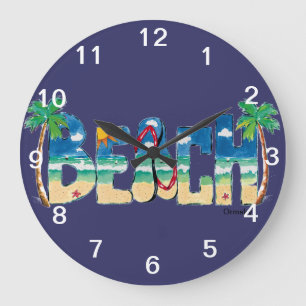 Reloj Redondo Grande Beach Wall Clock
