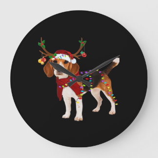 Reloj Redondo Grande beagle dog christmas Classic T-Shirt