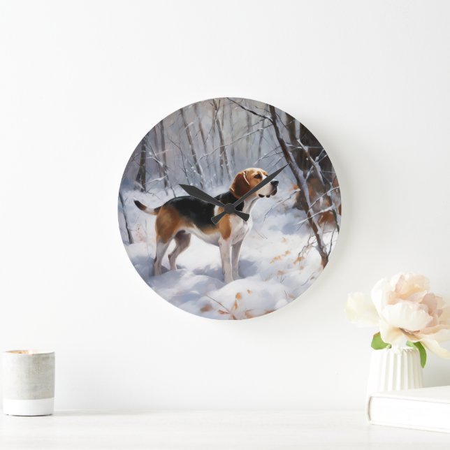 Reloj Redondo Grande Beagle Let It Snow Navidades (Hogar)