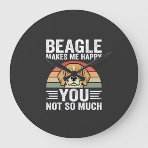 Reloj Redondo Grande Beagle Me Hace Feliz Amante De Los Perros