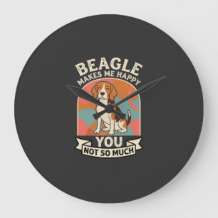 Reloj Redondo Grande Beagle Me Hace Feliz Tú No Tanto Perro