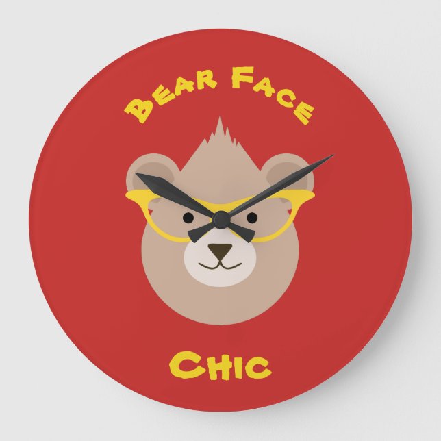 Reloj Redondo Grande Bear Face Chic (Anverso)