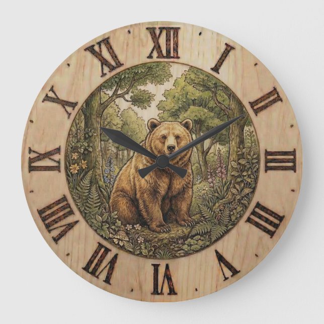 Reloj Redondo Grande Bear Forest- Wall Clock (Anverso)