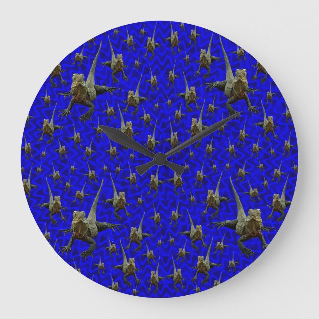 Reloj Redondo Grande Bearded Dragon Lizard, Wall Clock (Anverso)