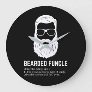 Reloj Redondo Grande Bearded Funcle Funny Uncle Definition