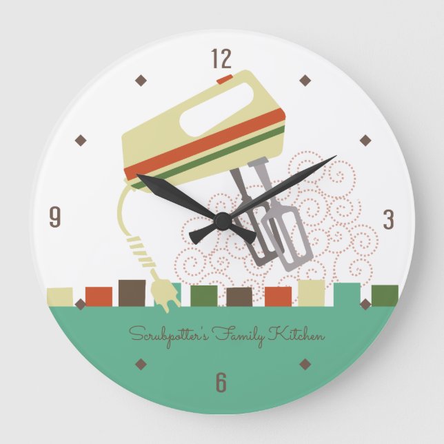 Reloj Redondo Grande Beaters eléctricos retro horneado mechero de cocin (Anverso)