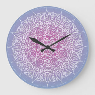 Reloj Redondo Grande Beautiful Purple/Blue Oriental Design