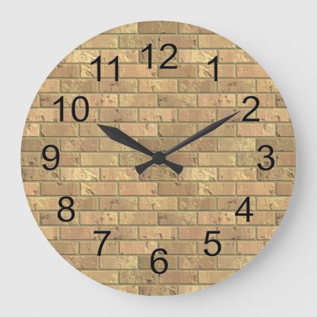 Reloj Redondo Grande Beautiful Rustic Brick wall Texture (Anverso)