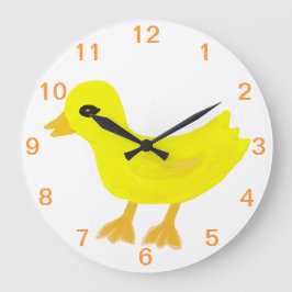 Reloj Redondo Grande Bebé Amarillo Goma Ducky