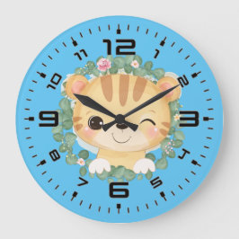 Reloj Redondo Grande Bebé Tigre