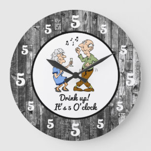Reloj Redondo Grande Beber Es 5 O'Clock