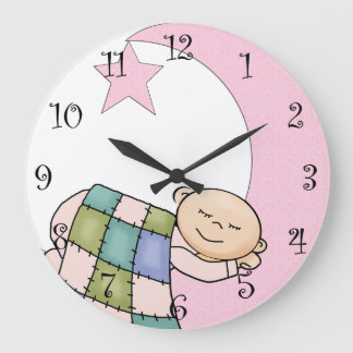 Reloj Redondo Grande Bebés rosados