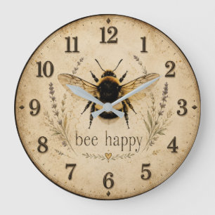 Reloj Redondo Grande Bee Happy Bumble Bee 