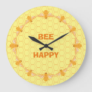 Reloj Redondo Grande Bee Happy honeycomb