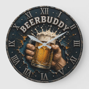 Reloj Redondo Grande Beer Buddy Beer Lover Bar Pub Man Cave