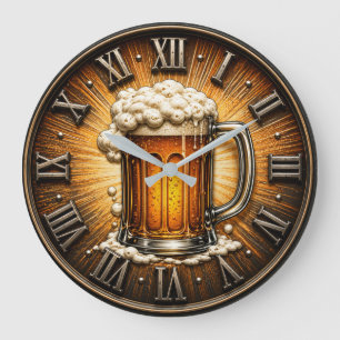 Reloj Redondo Grande Beer Mug Man Cave Bar Gift